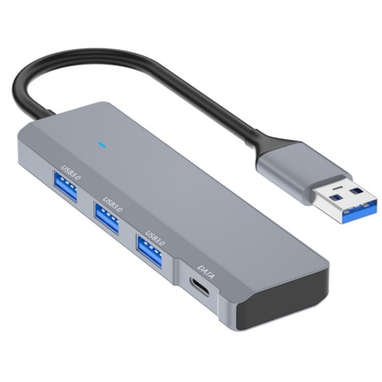 ADS-309A  Aluminum Alloy USB to 3  x USB 3.0 + Type-C Data Port Expansion Hub Adapter - USB 3.0 HUB by PMC Jewellery | Online Shopping South Africa | PMC Jewellery | Buy Now Pay Later Mobicred