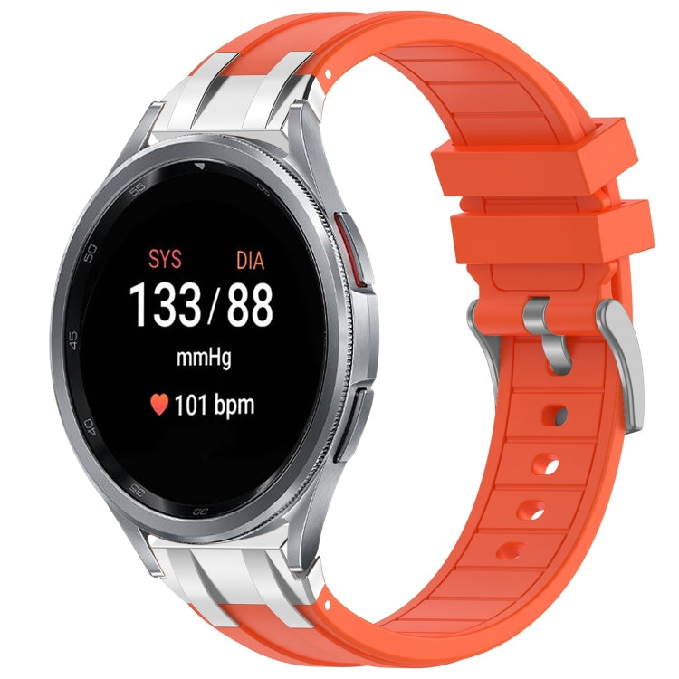 For Samsung Galaxy Watch 7 40 / 44mm 20mm Quick Release Silver Buckle Royal Silicone Watch Band(Orange) - free shipping - PMC TechLife - Order now!