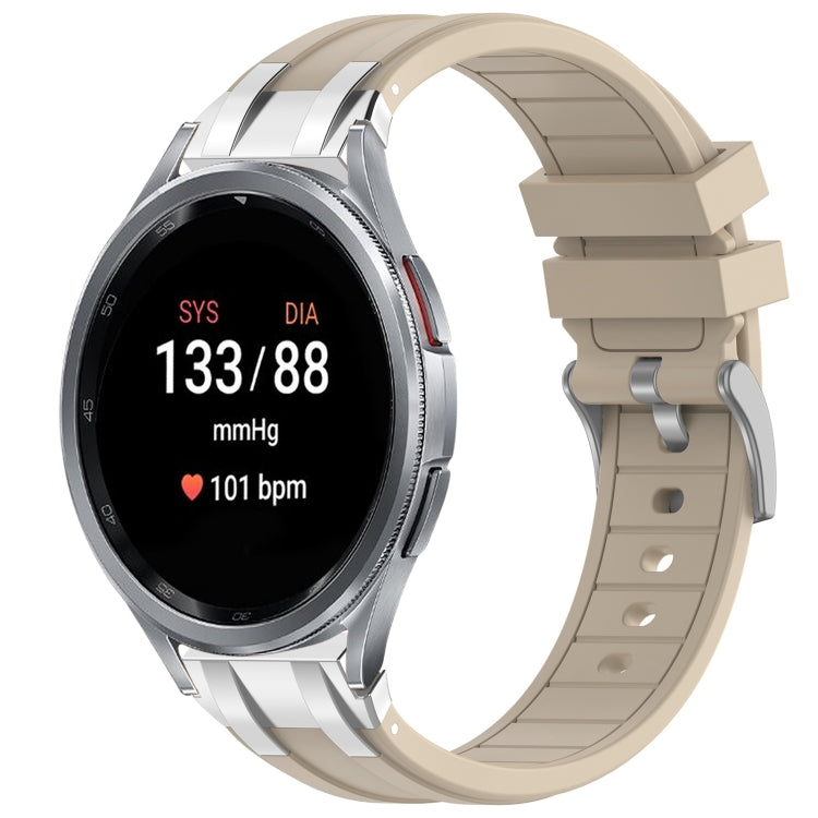 For Samsung Galaxy Watch 7 40 / 44mm 20mm Quick Release Silver Buckle Royal Silicone Watch Band(Starlight) - free shipping - PMC TechLife - Order now!