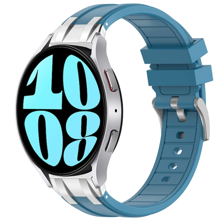 For Samsung Galaxy Watch 6 40 / 44mm 20mm Quick Release Silver Buckle Royal Silicone Watch Band(Sea Blue) - free shipping - PMC TechLife - Order now!