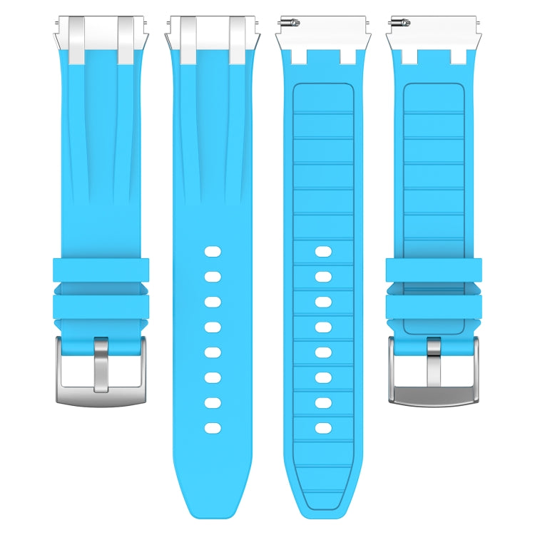 For Samsung Galaxy Watch 6 40 / 44mm 20mm Quick Release Silver Buckle Royal Silicone Watch Band(Sky Blue) - free shipping - PMC TechLife - Order now!