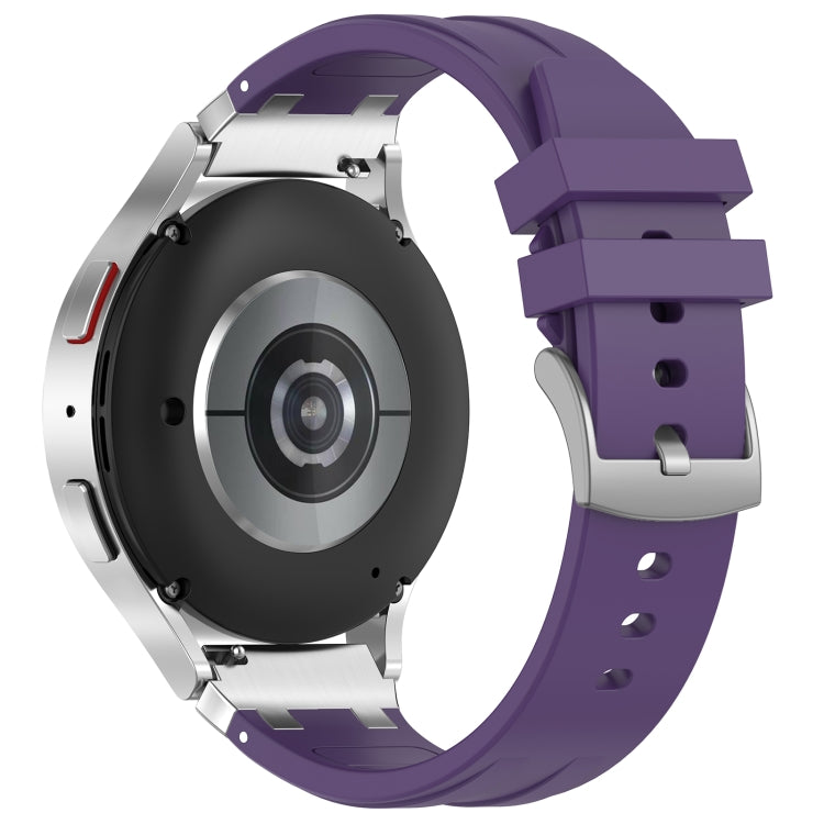 For Samsung Galaxy Watch 6 40 / 44mm 20mm Quick Release Silver Buckle Royal Silicone Watch Band(Purple) - free shipping - PMC TechLife - Order now!