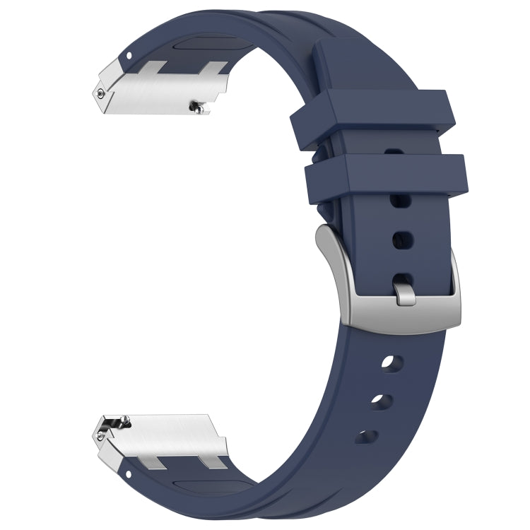 For Samsung Galaxy Watch 5 Pro 45mm 20mm Quick Release Silver Buckle Royal Silicone Watch Band(Navy Blue) - free shipping - PMC TechLife - Order now!