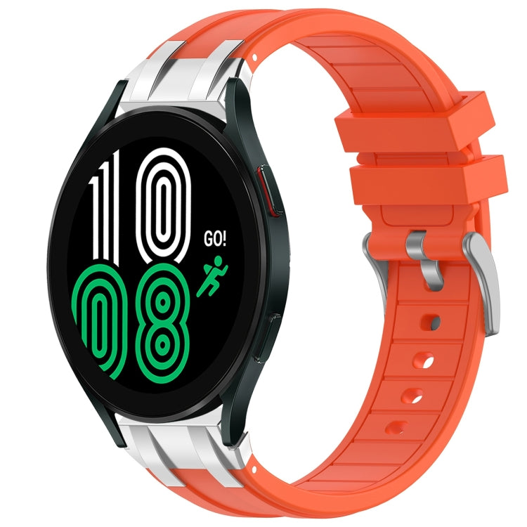 For Samsung Galaxy Watch 4 40 / 44mm 20mm Quick Release Silver Buckle Royal Silicone Watch Band(Orange) - free shipping - PMC TechLife - Order now!