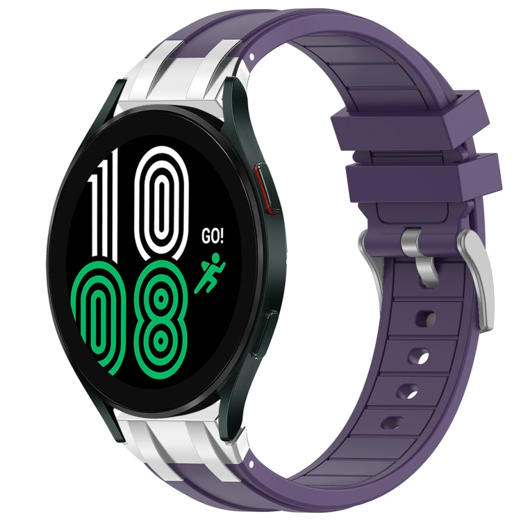 For Samsung Galaxy Watch 4 40 / 44mm 20mm Quick Release Silver Buckle Royal Silicone Watch Band(Purple) - free shipping - PMC TechLife - Order now!