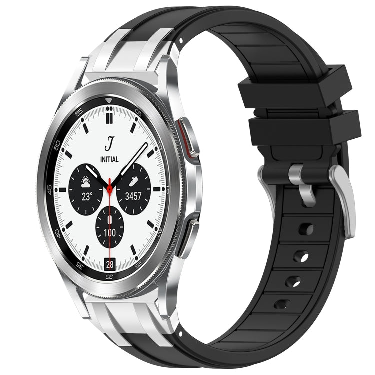 For Samsung Galaxy Watch 4 Classic 42 / 46mm 20mm Quick Release Silver Buckle Royal Silicone Watch Band(Black) - free shipping - PMC TechLife - Order now!