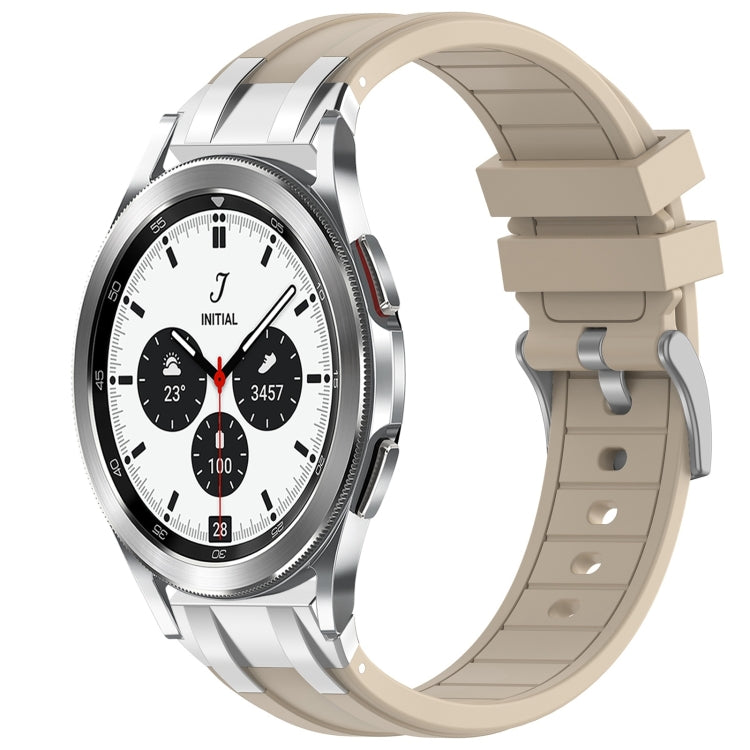 For Samsung Galaxy Watch 4 Classic 42 / 46mm 20mm Quick Release Silver Buckle Royal Silicone Watch Band(Starlight) - free shipping - PMC TechLife - Order now!