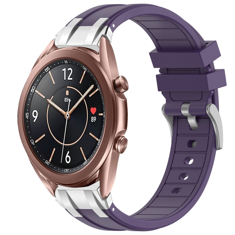 For Samsung Galaxy Watch3 41mm 20mm Quick Release Silver Buckle Royal Silicone Watch Band(Purple) - free shipping - PMC TechLife - Order now!
