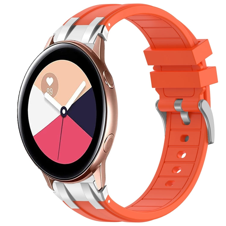 For Samsung Galaxy Watch Active 20mm Quick Release Silver Buckle Royal Silicone Watch Band(Orange) - free shipping - PMC TechLife - Order now!