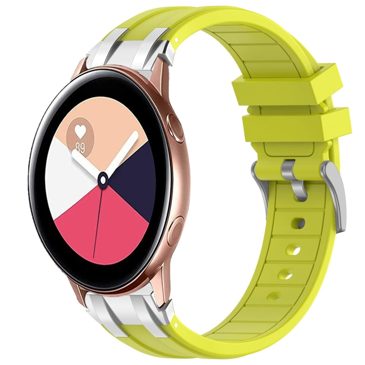 For Samsung Galaxy Watch Active 20mm Quick Release Silver Buckle Royal Silicone Watch Band(Vital Yellow) - free shipping - PMC TechLife - Order now!