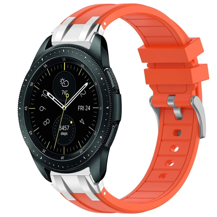 For Samsung Galaxy Watch 42mm 20mm Quick Release Silver Buckle Royal Silicone Watch Band(Orange) - free shipping - PMC TechLife - Order now!