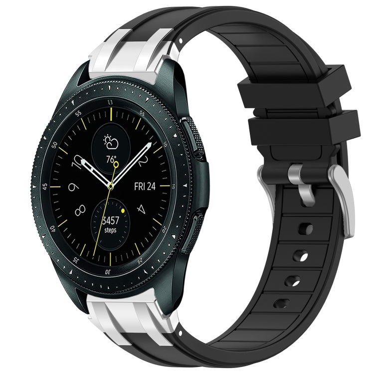 For Samsung Galaxy Watch 42mm 20mm Quick Release Silver Buckle Royal Silicone Watch Band(Black) - free shipping - PMC TechLife - Order now!