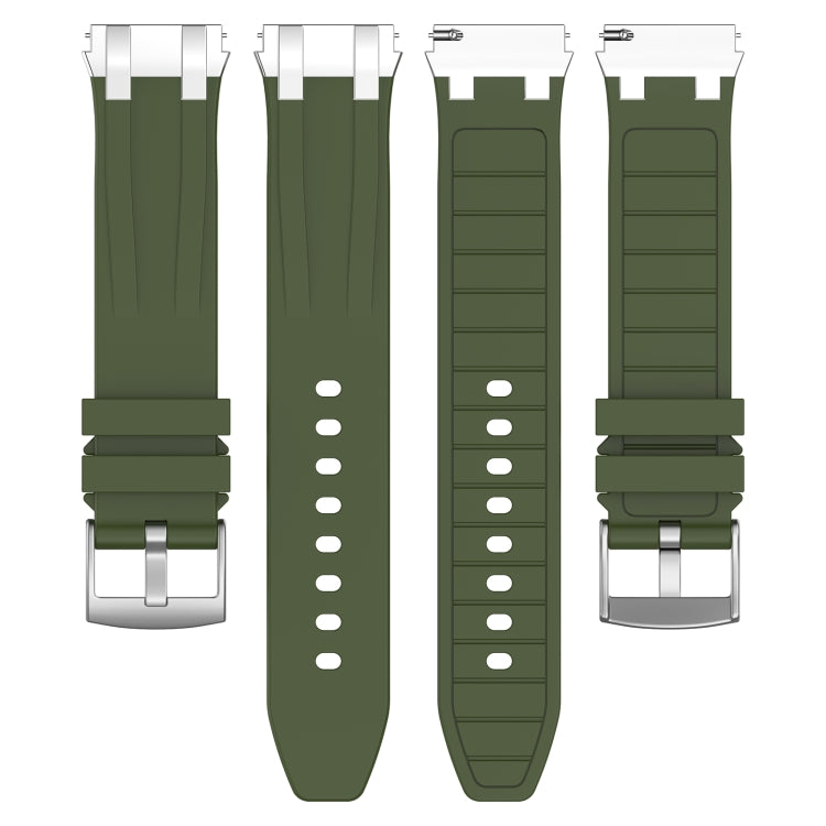 For Samsung Gear Sport 20mm Quick Release Silver Buckle Royal Silicone Watch Band(Olive Green) - free shipping - PMC TechLife - Order now!