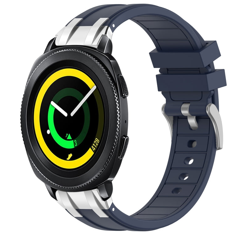 For Samsung Gear Sport 20mm Quick Release Silver Buckle Royal Silicone Watch Band(Navy Blue) - free shipping - PMC TechLife - Order now!