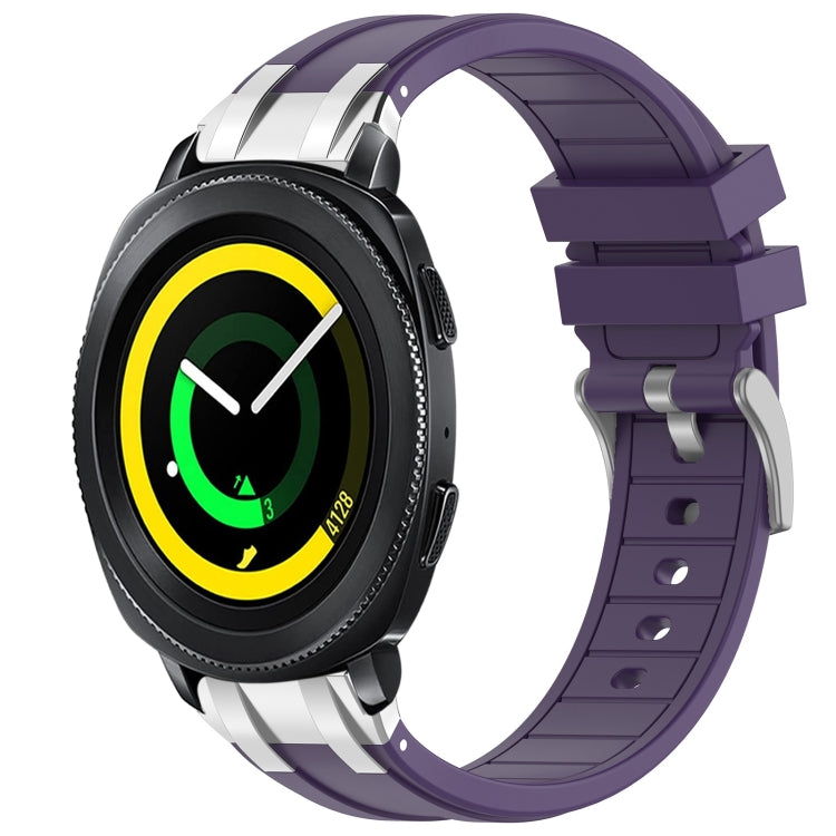 For Samsung Gear Sport 20mm Quick Release Silver Buckle Royal Silicone Watch Band(Purple) - free shipping - PMC TechLife - Order now!