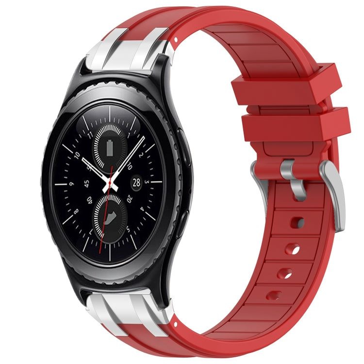 For Samsung Gear S2 Classic 20mm Quick Release Silver Buckle Royal Silicone Watch Band(Red) - free shipping - PMC TechLife - Order now!
