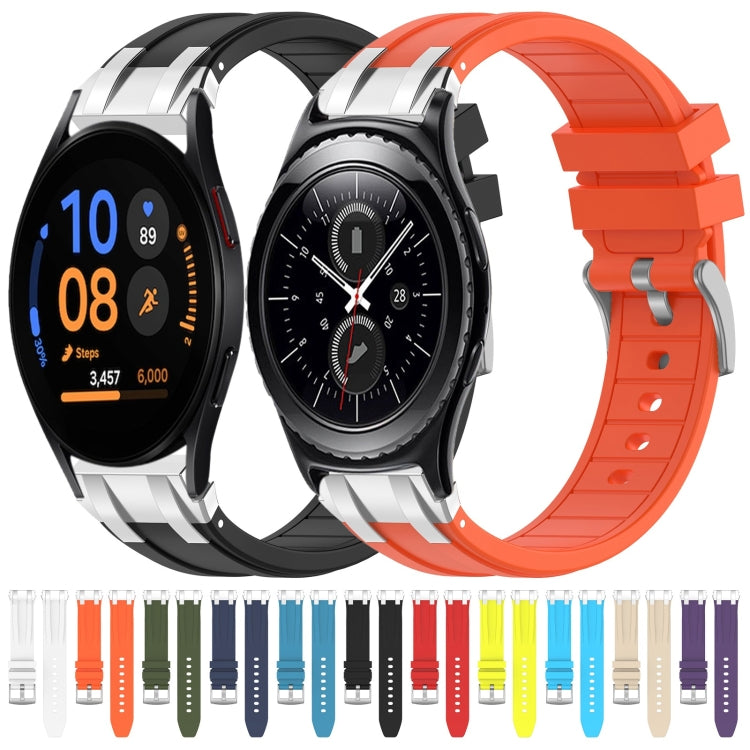 For Samsung Galaxy Watch Active 2 20mm Quick Release Silver Buckle Royal Silicone Watch Band(Orange) - free shipping - PMC TechLife - Order now!