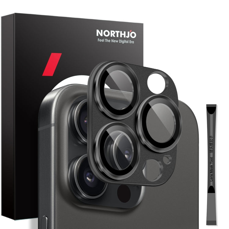 For iPhone 16 Pro / 16 Pro Max NORTHJO Matte Camera Lens Protector Tempered Glass Rear Lens Film(Black) - iPhone 16 Pro Tempered Glass by NORTHJO | Online Shopping South Africa | PMC TechLife | Buy Now Pay Later Mobicred