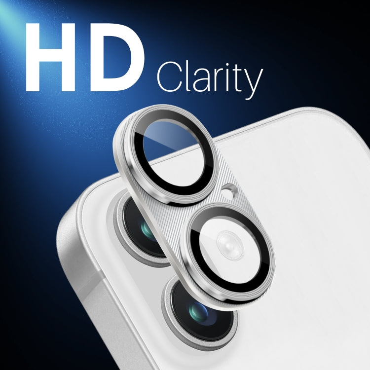 For iPhone 16 / 16 Plus NORTHJO CD Vein Camera Lens Protector Tempered Glass Rear Lens Film(Silver) - free shipping - PMC Jewellery - Order now!