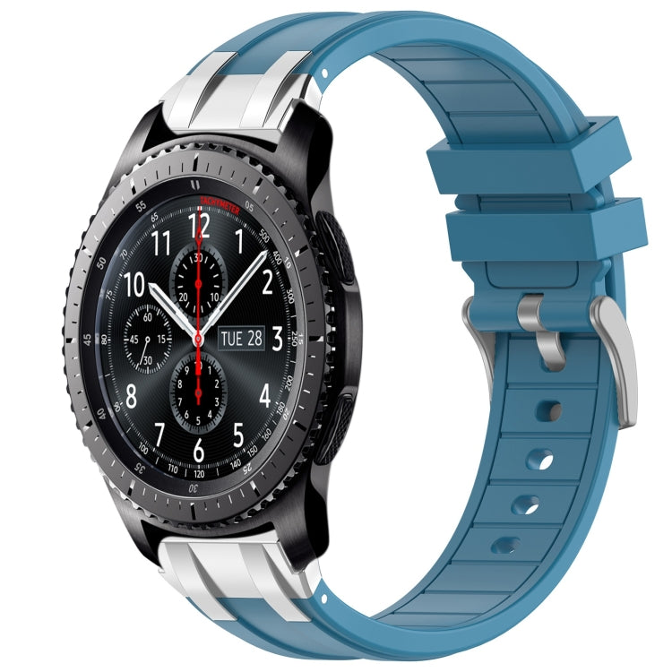 For Samsung Galaxy Gear S3 Frontier 22mm Quick Release Silver Buckle Royal Silicone Watch Band(Sea Blue) - free shipping - PMC TechLife - Order now!