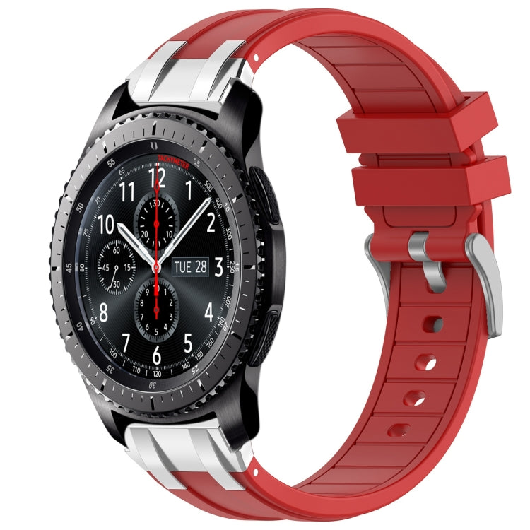For Samsung Galaxy Gear S3 Frontier 22mm Quick Release Silver Buckle Royal Silicone Watch Band(Red) - free shipping - PMC TechLife - Order now!