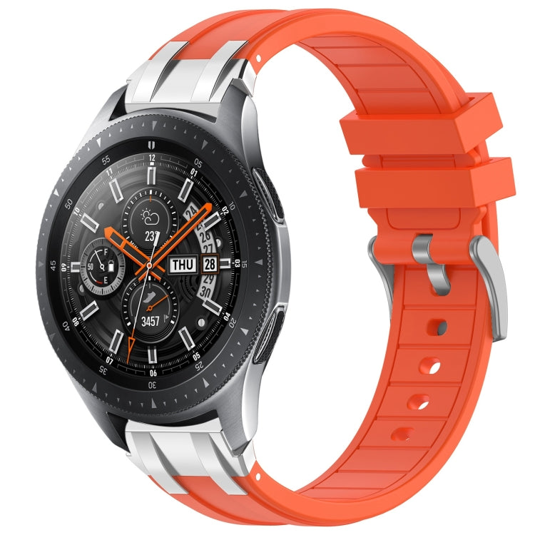 For Samsung Galaxy Watch 46mm 22mm Quick Release Silver Buckle Royal Silicone Watch Band(Orange) - free shipping - PMC TechLife - Order now!