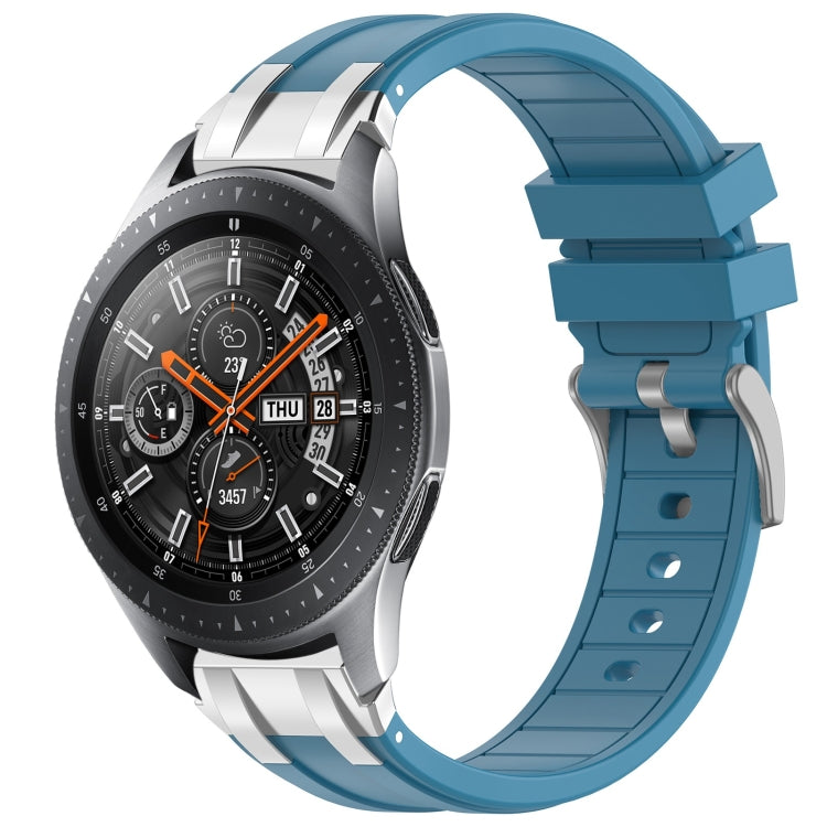 For Samsung Galaxy Watch 46mm 22mm Quick Release Silver Buckle Royal Silicone Watch Band(Sea Blue) - free shipping - PMC TechLife - Order now!