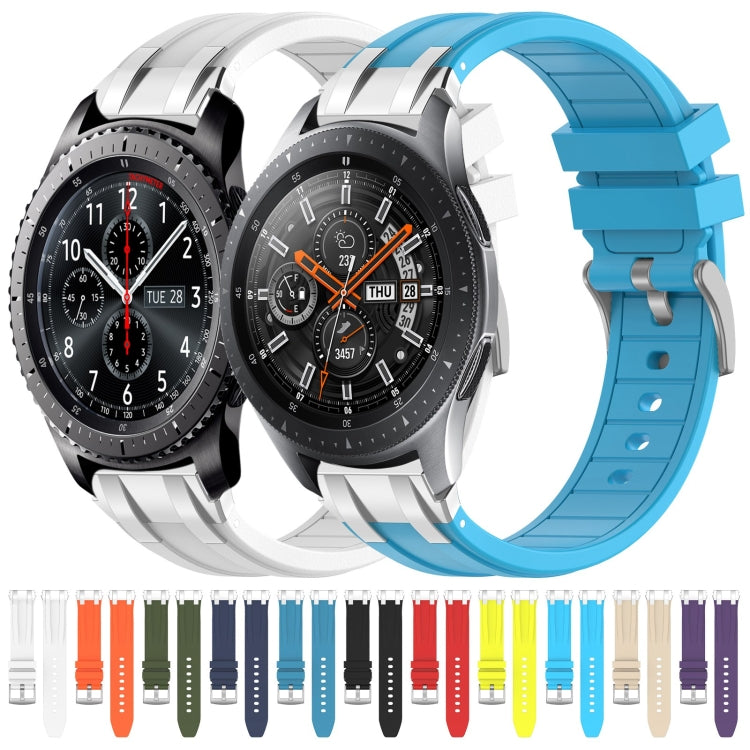 For Samsung Galaxy Watch 46mm 22mm Quick Release Silver Buckle Royal Silicone Watch Band(Starlight) - free shipping - PMC TechLife - Order now!