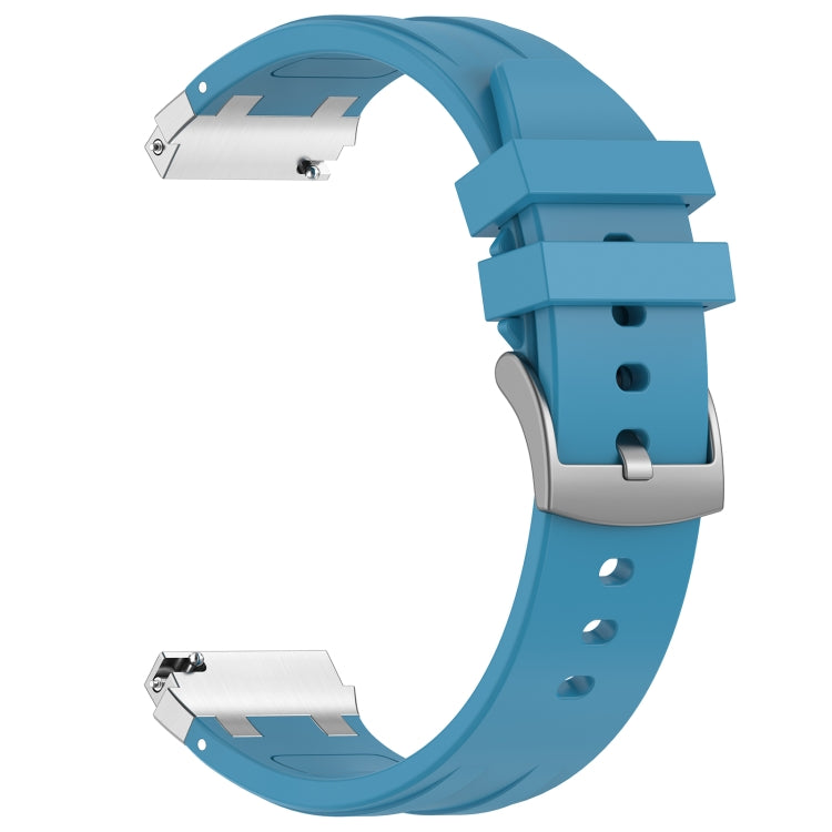 For Amazfit Active 20mm Quick Release Silver Buckle Royal Silicone Watch Band(Sea Blue) - free shipping - PMC TechLife - Order now!