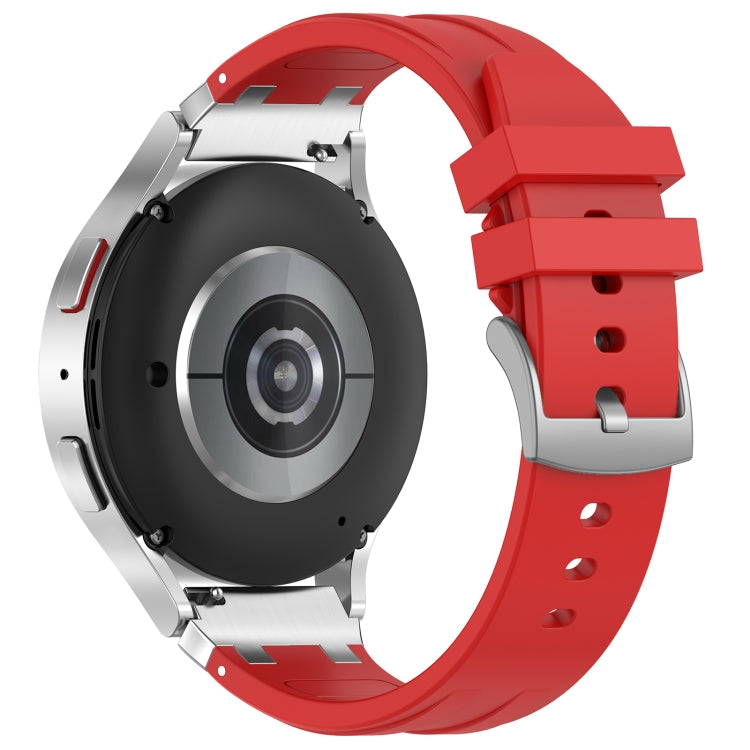 For Amazfit Active 20mm Quick Release Silver Buckle Royal Silicone Watch Band(Red) - free shipping - PMC TechLife - Order now!