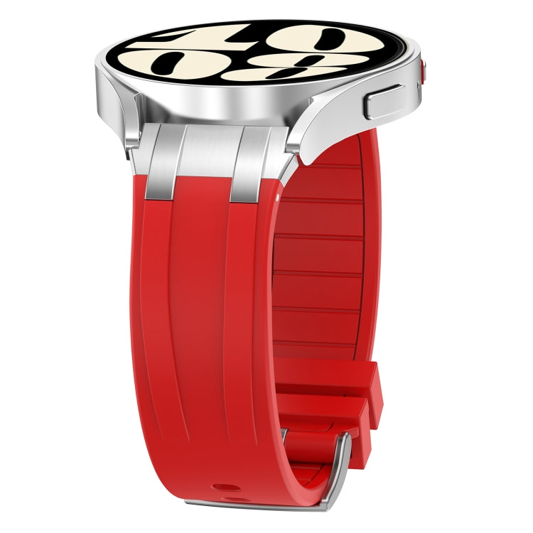 For Amazfit Active 20mm Quick Release Silver Buckle Royal Silicone Watch Band(Red) - free shipping - PMC TechLife - Order now!