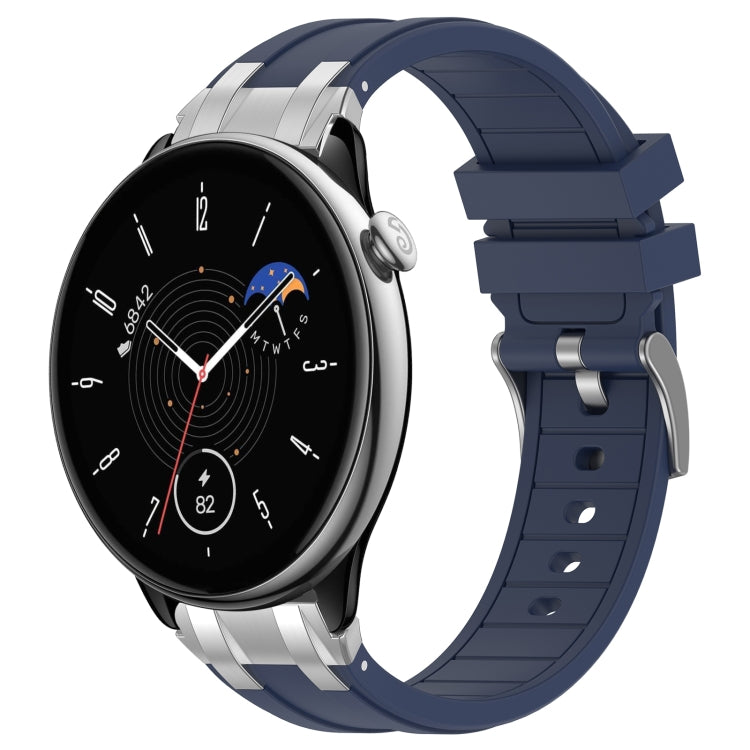 For Amazfit GTR Mini 20mm Quick Release Silver Buckle Royal Silicone Watch Band(Navy Blue) - free shipping - PMC TechLife - Order now!