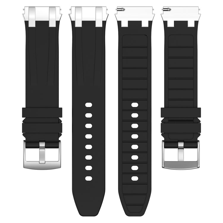 For Amazfit GTS4 Mini 20mm Quick Release Silver Buckle Royal Silicone Watch Band(Black) - free shipping - PMC TechLife - Order now!