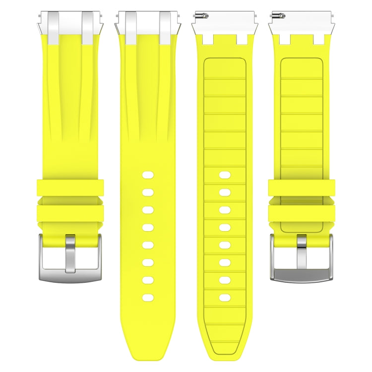 For Amazfit GTS4 Mini 20mm Quick Release Silver Buckle Royal Silicone Watch Band(Vital Yellow) - free shipping - PMC TechLife - Order now!