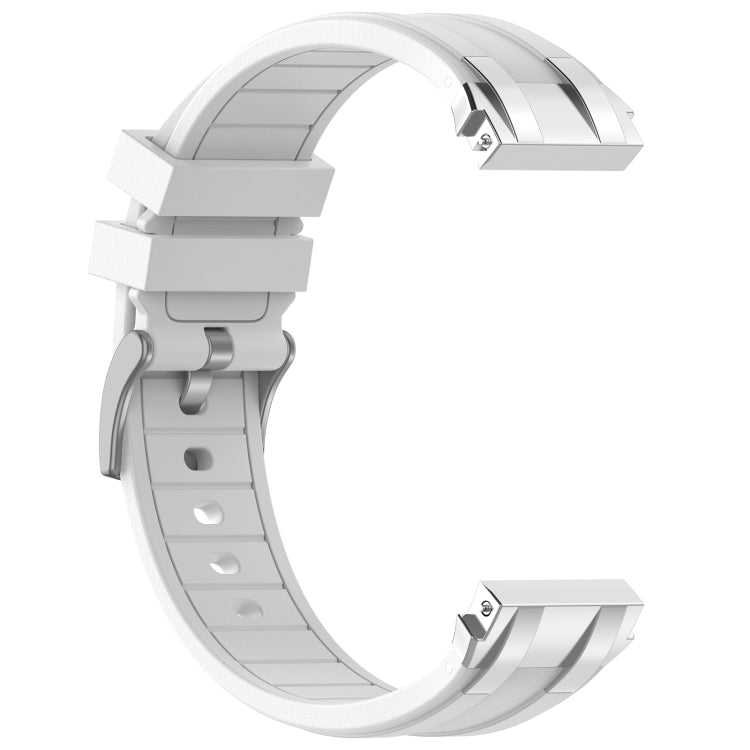 For Amazfit Bip3 20mm Quick Release Silver Buckle Royal Silicone Watch Band(White) - free shipping - PMC TechLife - Order now!