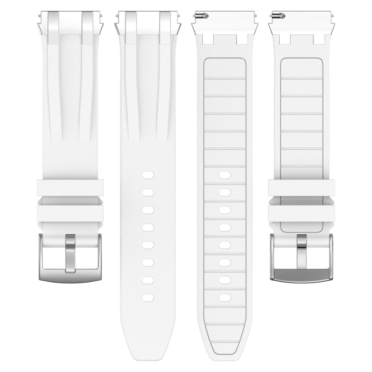 For Amazfit GTS 3 20mm Quick Release Silver Buckle Royal Silicone Watch Band(White) - free shipping - PMC TechLife - Order now!
