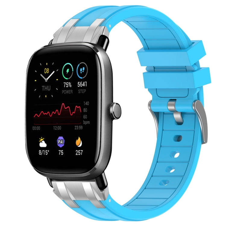 For Amazfit GTS 2 Mini 20mm Quick Release Silver Buckle Royal Silicone Watch Band(Sky Blue) - free shipping - PMC TechLife - Order now!