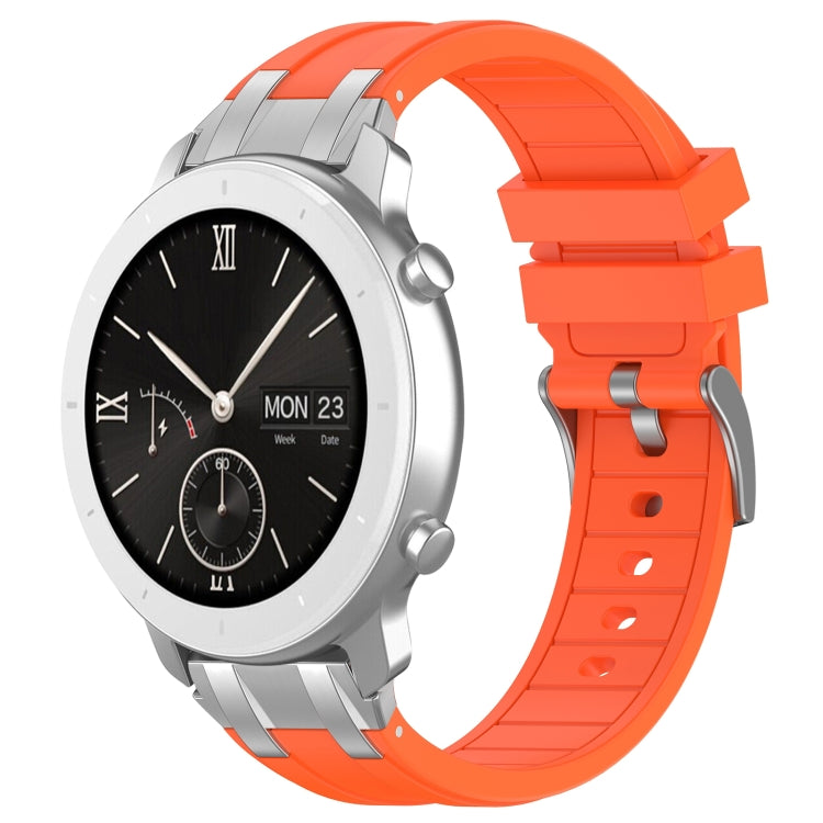 For Amazfit Pop 20mm Quick Release Silver Buckle Royal Silicone Watch Band(Orange) - free shipping - PMC TechLife - Order now!