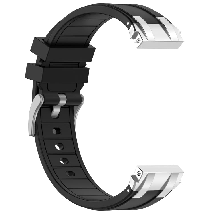 For Amazfit Pop 20mm Quick Release Silver Buckle Royal Silicone Watch Band(Black) - free shipping - PMC TechLife - Order now!