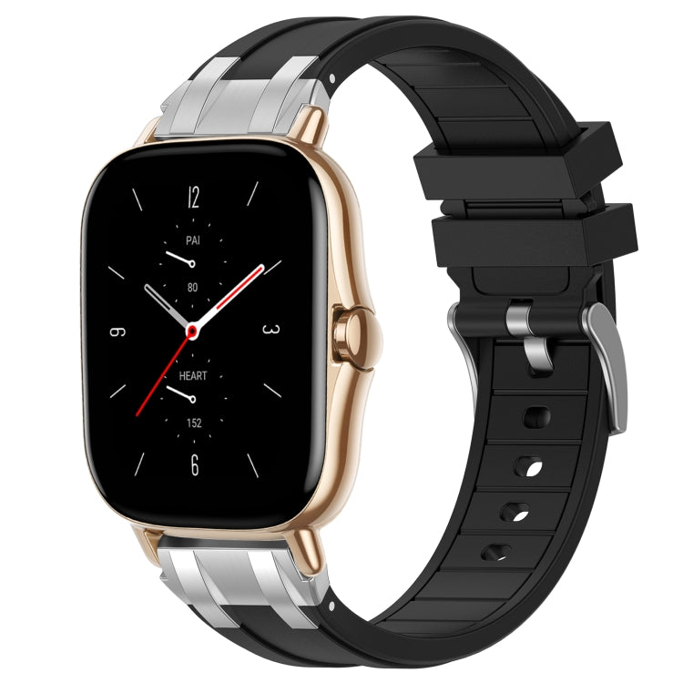 For Amazfit GTS 2 20mm Quick Release Silver Buckle Royal Silicone Watch Band(Black) - free shipping - PMC TechLife - Order now!
