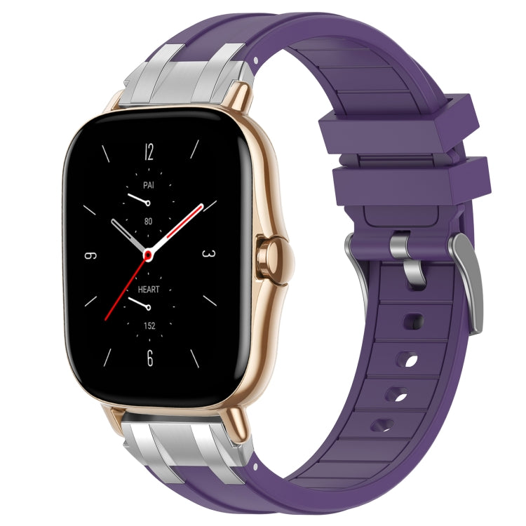 For Amazfit GTS 2 20mm Quick Release Silver Buckle Royal Silicone Watch Band(Purple) - free shipping - PMC TechLife - Order now!