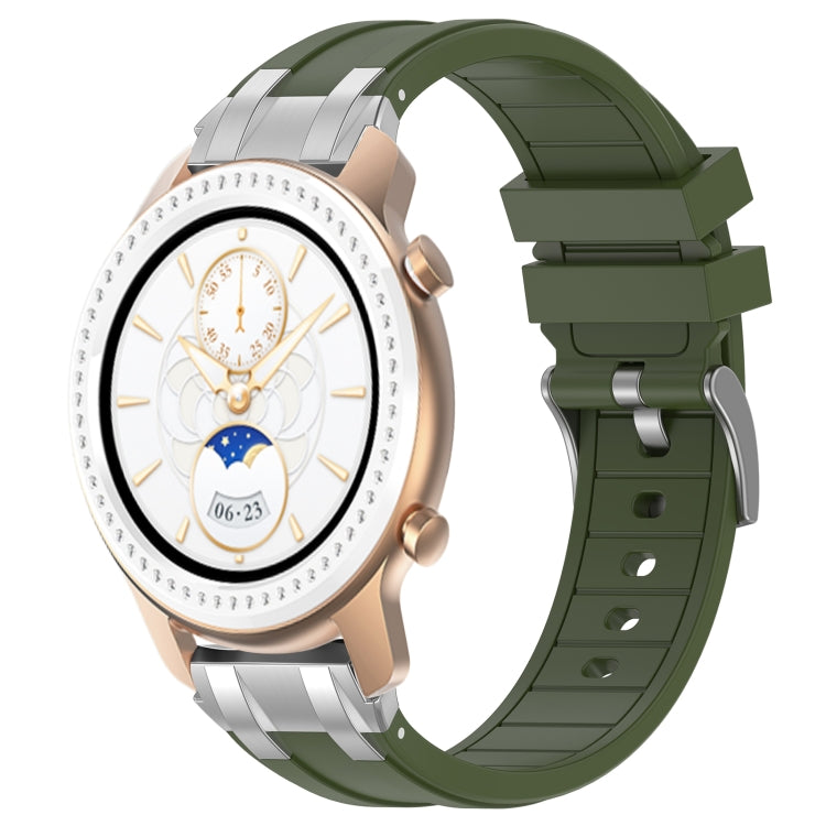 For Amazfit GTR 42mm 20mm Quick Release Silver Buckle Royal Silicone Watch Band(Olive Green) - free shipping - PMC TechLife - Order now!