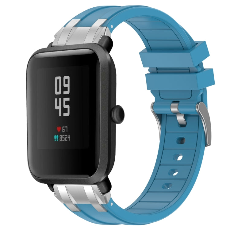 For Amazfit Bip S 20mm Quick Release Silver Buckle Royal Silicone Watch Band(Sea Blue) - free shipping - PMC TechLife - Order now!