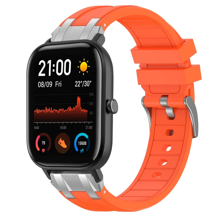 For Amazfit GTS 20mm Quick Release Silver Buckle Royal Silicone Watch Band(Orange) - free shipping - PMC TechLife - Order now!