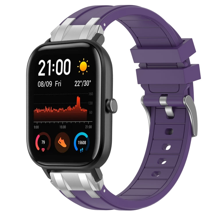 For Amazfit GTS 20mm Quick Release Silver Buckle Royal Silicone Watch Band(Purple) - free shipping - PMC TechLife - Order now!