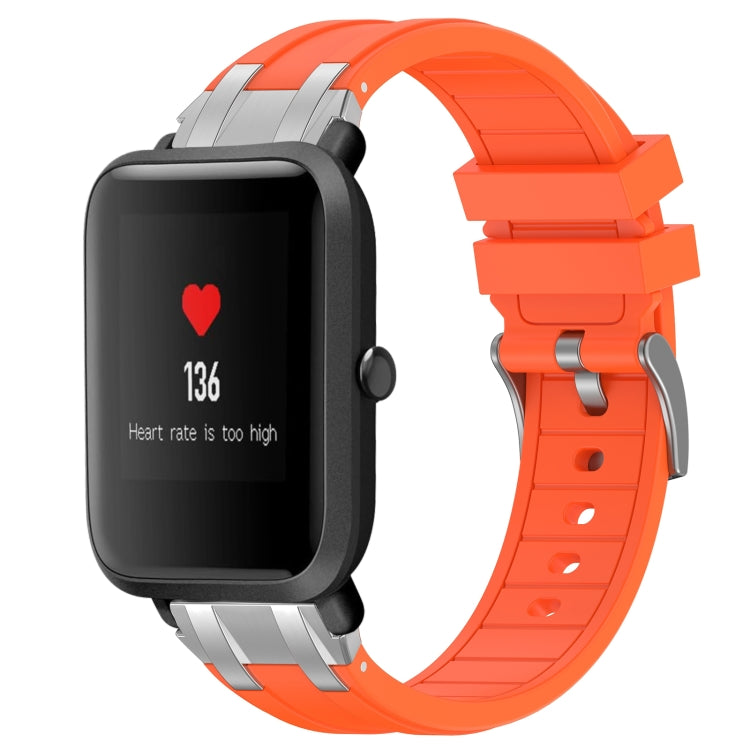 For Amazfit Bip 20mm Quick Release Silver Buckle Royal Silicone Watch Band(Orange) - free shipping - PMC TechLife - Order now!