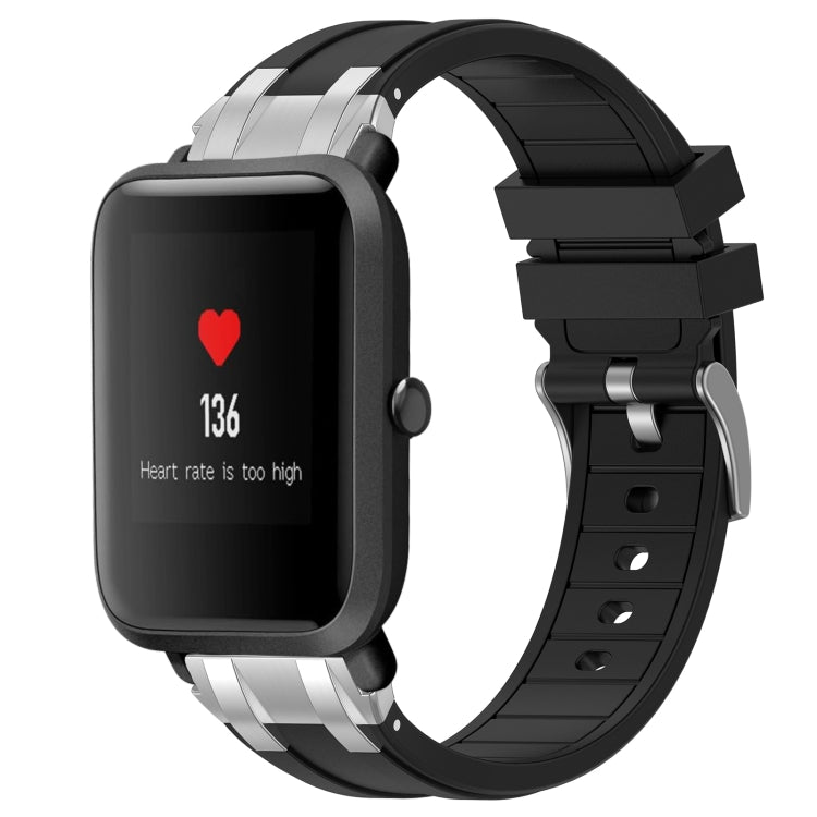 For Amazfit Bip 20mm Quick Release Silver Buckle Royal Silicone Watch Band(Black) - free shipping - PMC TechLife - Order now!