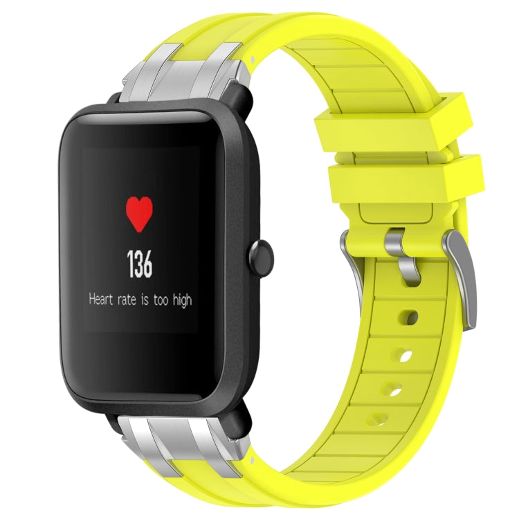 For Amazfit Bip 20mm Quick Release Silver Buckle Royal Silicone Watch Band(Vital Yellow) - free shipping - PMC TechLife - Order now!