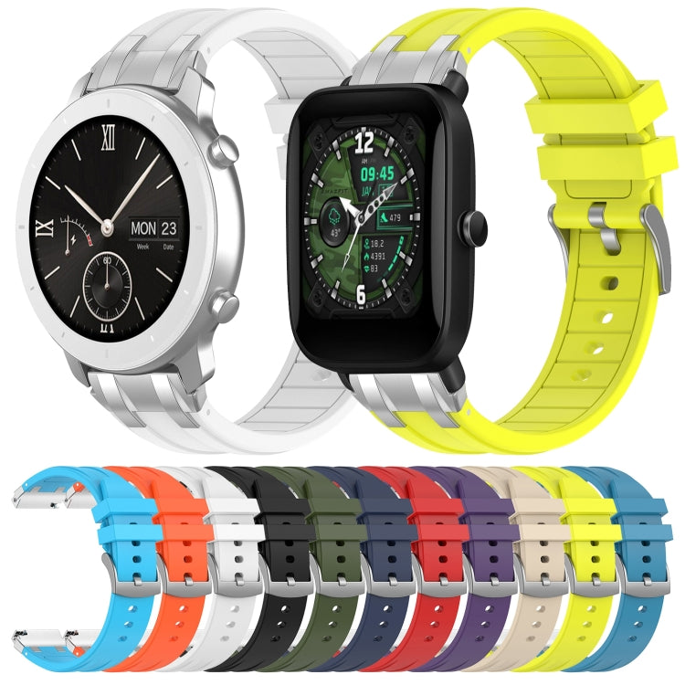For Amazfit Bip S 20mm Quick Release Silver Buckle Royal Silicone Watch Band(Black) - free shipping - PMC TechLife - Order now!