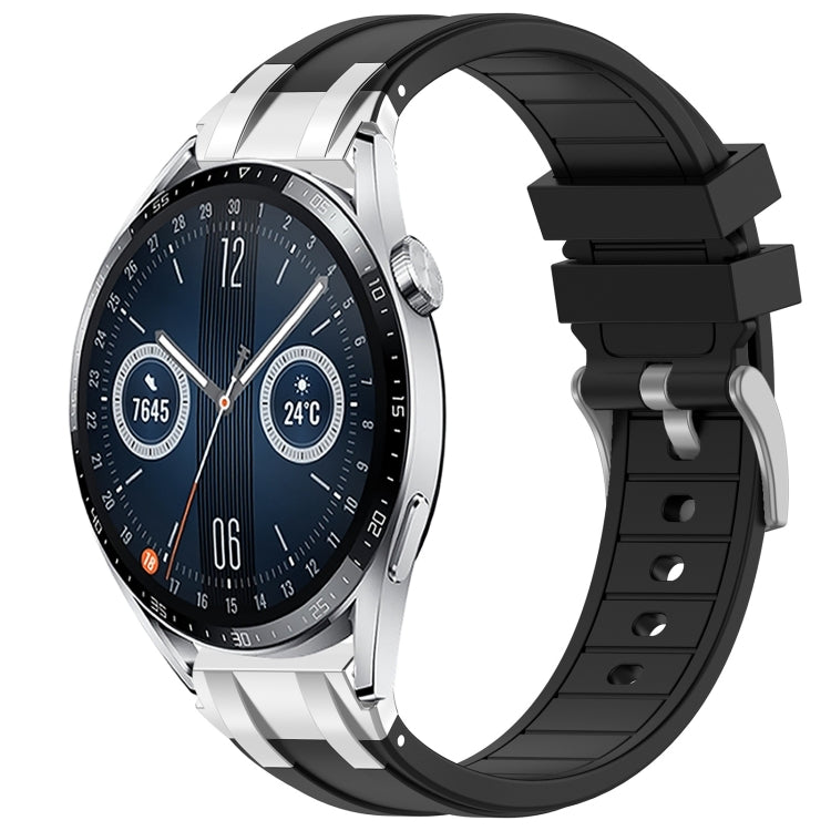 For Huawei Watch GT3 42mm 20mm Quick Release Silver Buckle Royal Silicone Watch Band(Black) - free shipping - PMC TechLife - Order now!